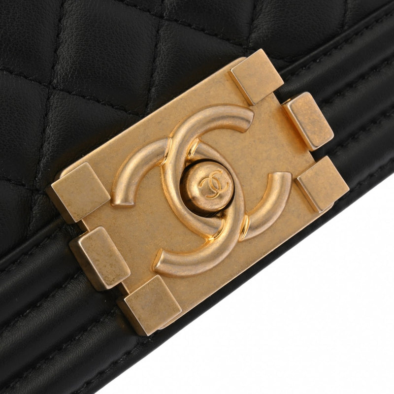 CHANEL シャネル ボーイシャネル チェーンショルダー 25cm ブラック A67086 レディース ラムスキン ショルダーバッグ Aランク 中古 銀蔵