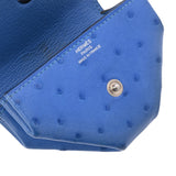HERMES エルメス ルヴァンキャトル 青 D刻印(2019年頃) ユニセックス オーストリッチ コインケース Bランク 中古 銀蔵