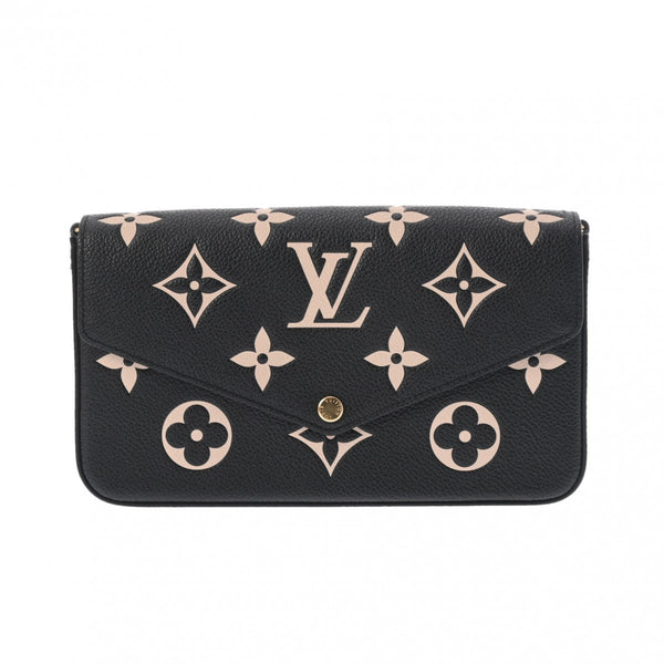 LOUIS VUITTON ルイヴィトン モノグラムアンプラント ポシェットフェリシー ブラック/ベージュ M82479 レディース レザー ショルダーバッグ Aランク 中古 銀蔵