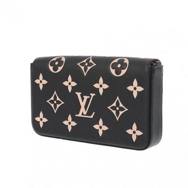 LOUIS VUITTON ルイヴィトン モノグラムアンプラント ポシェットフェリシー ブラック/ベージュ M82479 レディース レザー ショルダーバッグ Aランク 中古 銀蔵