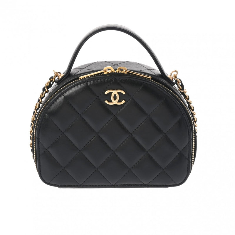 CHANEL シャネル マトラッセ 2WAY チェーン バニティ ミニ ブラック AP3088 レディース ラムスキン ショルダーバッグ Aランク 中古 銀蔵