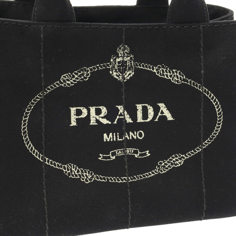 PRADA プラダ カナパ ミニ ブラック 1BG439 レディース デニム ハンドバッグ ABランク 中古 銀蔵