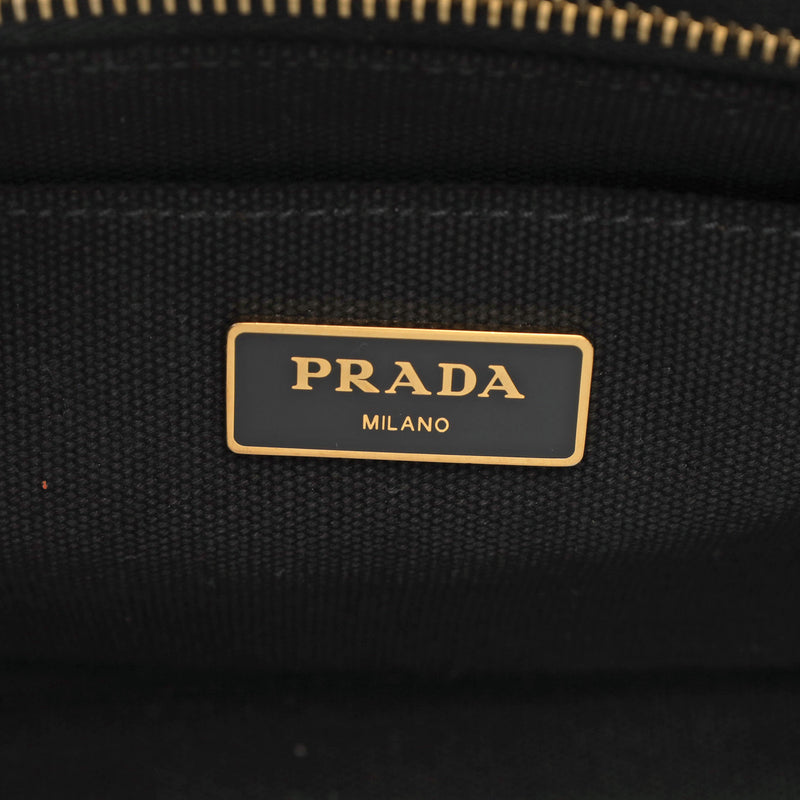 PRADA プラダ カナパ ミニ ブラック 1BG439 レディース デニム ハンドバッグ ABランク 中古 銀蔵