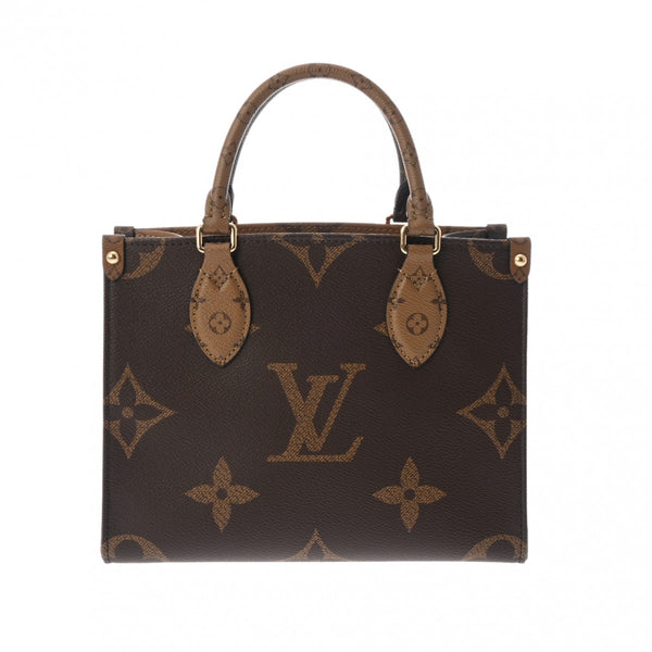 LOUIS VUITTON ルイヴィトン モノグラムリバース オンザゴー PM 2WAY ブラウン M46373 レディース モノグラムキャンバス ハンドバッグ 新同 中古 銀蔵