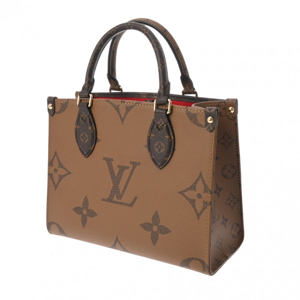 LOUIS VUITTON ルイヴィトン モノグラムリバース オンザゴー PM 2WAY ブラウン M46373 レディース モノグラムキャンバス ハンドバッグ 新同 中古 銀蔵