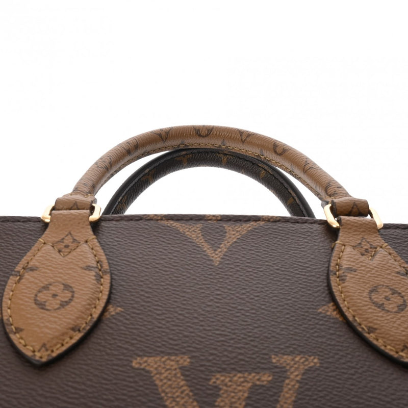 LOUIS VUITTON ルイヴィトン モノグラムリバース オンザゴー PM 2WAY ブラウン M46373 レディース モノグラムキャンバス ハンドバッグ 新同 中古 銀蔵