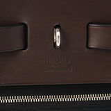 HERMES エルメス エールバッグジップ MM ブラック/ハバナ □M刻印(2009年頃) ユニセックス トワルオフィシェ/ヴァッシュハンター 2WAYバッグ ABランク 中古 銀蔵