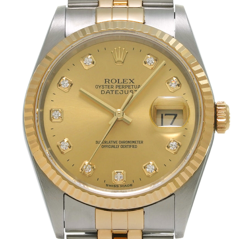 ROLEX ロレックス デイトジャスト 10Pダイヤ 16233G メンズ 腕時計 自動巻き Aランク 中古 銀蔵