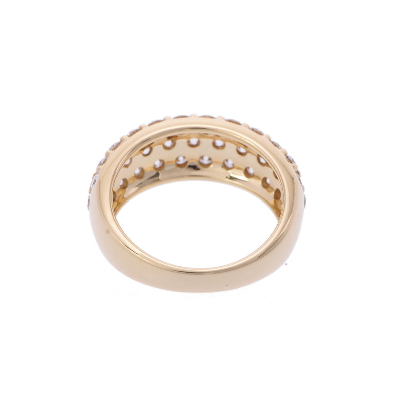 MIKIMOTO ミキモト ダイヤ 1.50ct 3連ハーフダイヤ 9号 レディース K18イエローゴールド リング・指輪 Aランク 中古 銀蔵