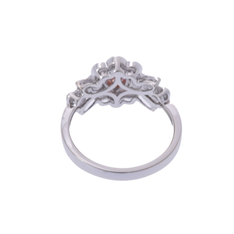 no brand ノーブランド フラワーモチーフ ダイヤ 0.187ct 067ct FANCY LIGHT PINK L1 12号 レディース K18ホワイトゴールド リング・指輪 Aランク 中古 銀蔵