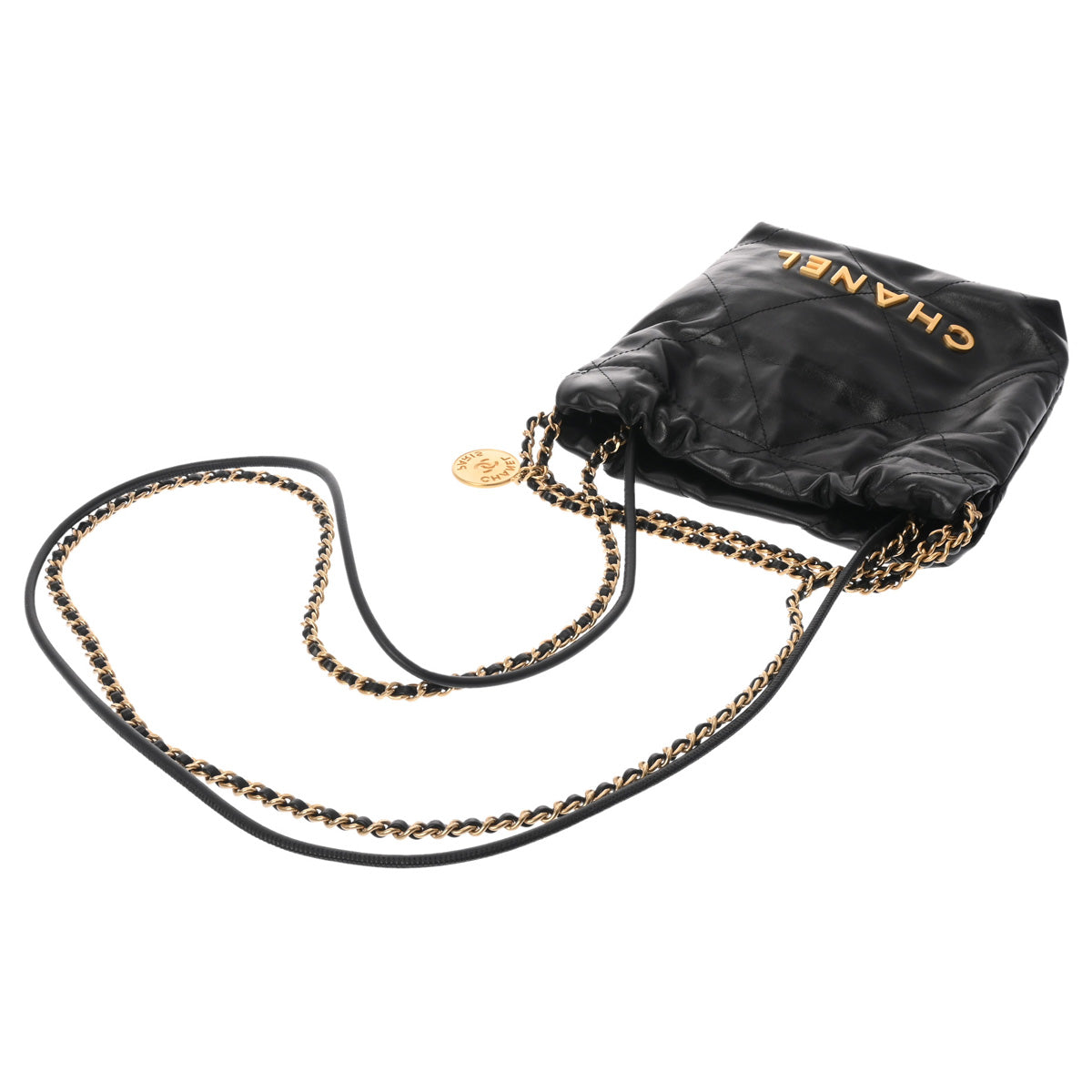 シャネルシャネル22 ミニハンドバッグ ブラック レディース