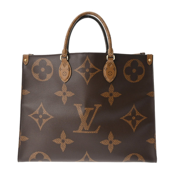 LOUIS VUITTON ルイヴィトン モノグラムジャイアント オンザゴー GM 旧型 2WAYトート ブラウン M44576 ユニセックス モノグラムキャンバス ハンドバッグ ABランク 中古 銀蔵