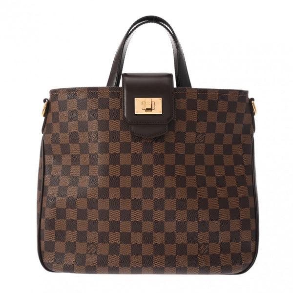 LOUIS VUITTON ルイヴィトン ダミエ カバ ローズベリー ブラウン N41177 レディース ダミエキャンバス 2WAYバッグ Aランク 中古 銀蔵