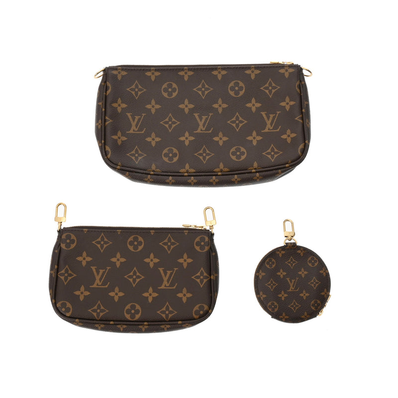 LOUIS VUITTON ルイヴィトン モノグラム ミュルティ ポシェット アクセソワール カーキ M44813 レディース モノグラムキャンバス ショルダーバッグ Aランク 中古 銀蔵