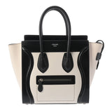 CELINE セリーヌ ラゲージ マイクロショッパー ブラック/ホワイト 167793 レディース レザー ハンドバッグ ABランク 中古 銀蔵