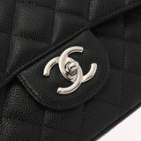 CHANEL シャネル マトラッセ Wフラップ チェーンショルダー 33cm  ブラック A58601 レディース キャビアスキン ショルダーバッグ Aランク 中古 銀蔵