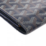 GOYARD ゴヤール リシュリュー ヘリンボーン ネイビー ユニセックス PVC/レザー 長財布 Bランク 中古 銀蔵