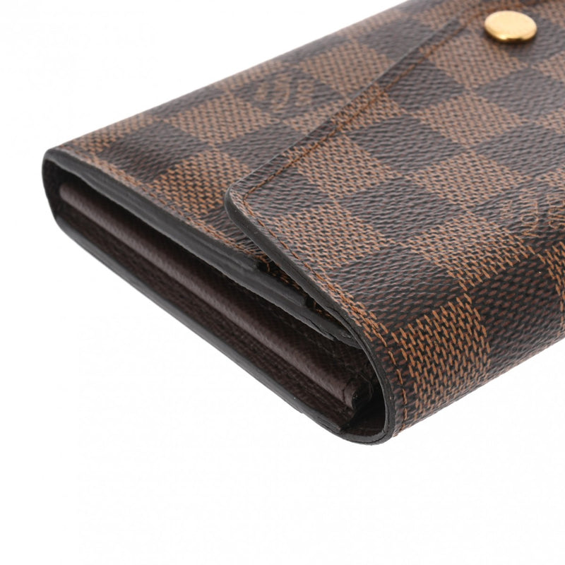 LOUIS VUITTON ルイヴィトン ダミエ ポルトフォイユ サラ  ブラウン N63209 ユニセックス ダミエキャンバス 長財布 ABランク 中古 銀蔵