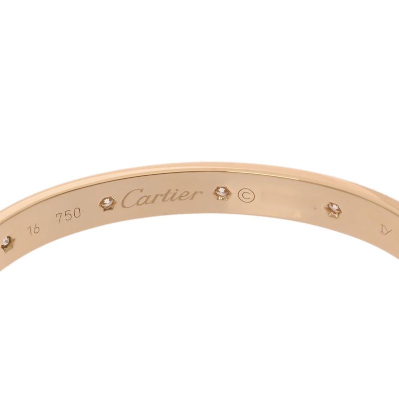 CARTIER カルティエ ラブブレスレット #16 オールダイヤ 旧型 レディース K18イエローゴールド ブレスレット Aランク 中古 銀蔵