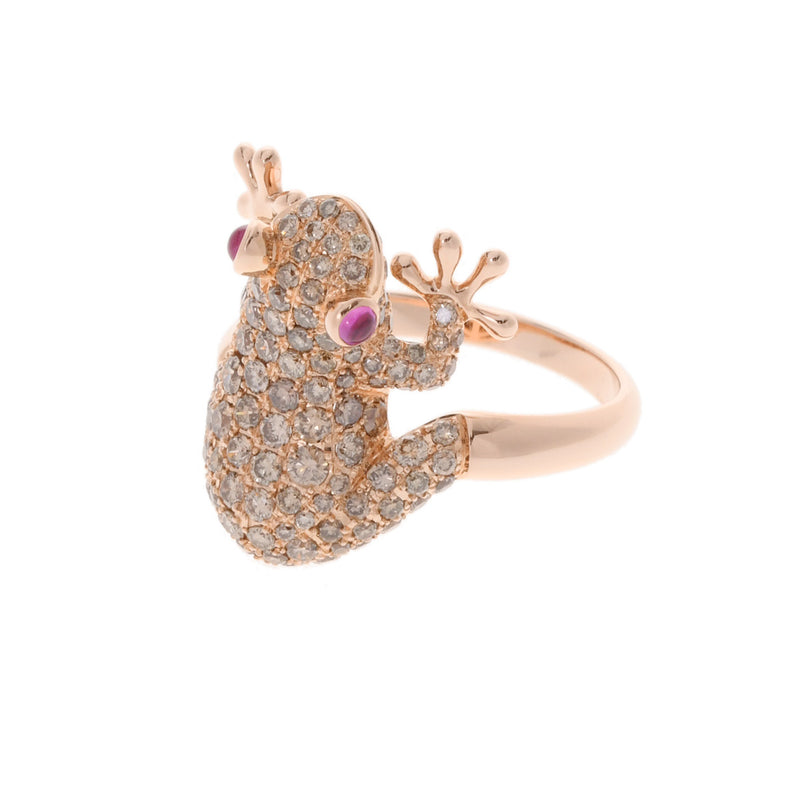 STENZHORN ステンツホーン カエルモチーフ ダイヤ1.60ct 色石 15号 レディース K18ピンクゴールド リング・指輪 Aランク 中古 銀蔵