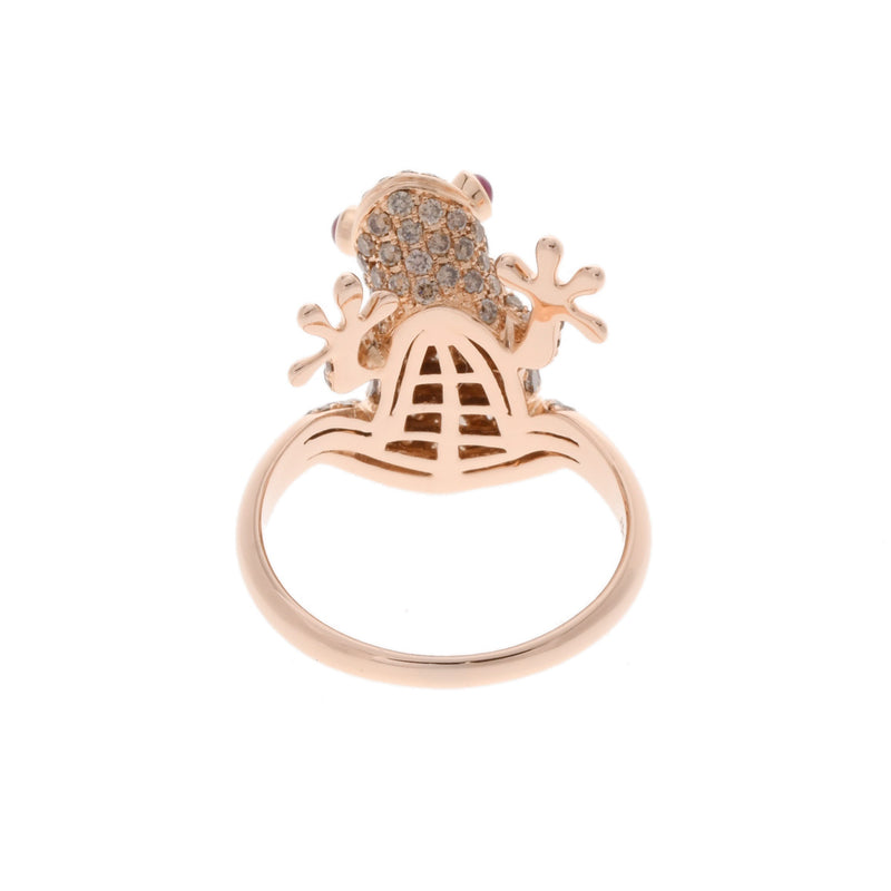 STENZHORN ステンツホーン カエルモチーフ ダイヤ1.60ct 色石 15号 レディース K18ピンクゴールド リング・指輪 Aランク 中古 銀蔵