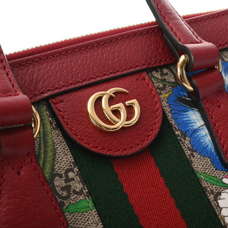 GUCCI グッチ オフィディア スモール フローラ 2WAYトート レッド/マルチカラー 547551 レディース GGスプリームキャンバス/レザー ハンドバッグ ABランク 中古 銀蔵