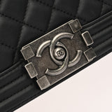 CHANEL シャネル ボーイシャネル チェーンショルダー 25cm ダークグレー A67086 レディース ラムスキン ショルダーバッグ Aランク 中古 銀蔵