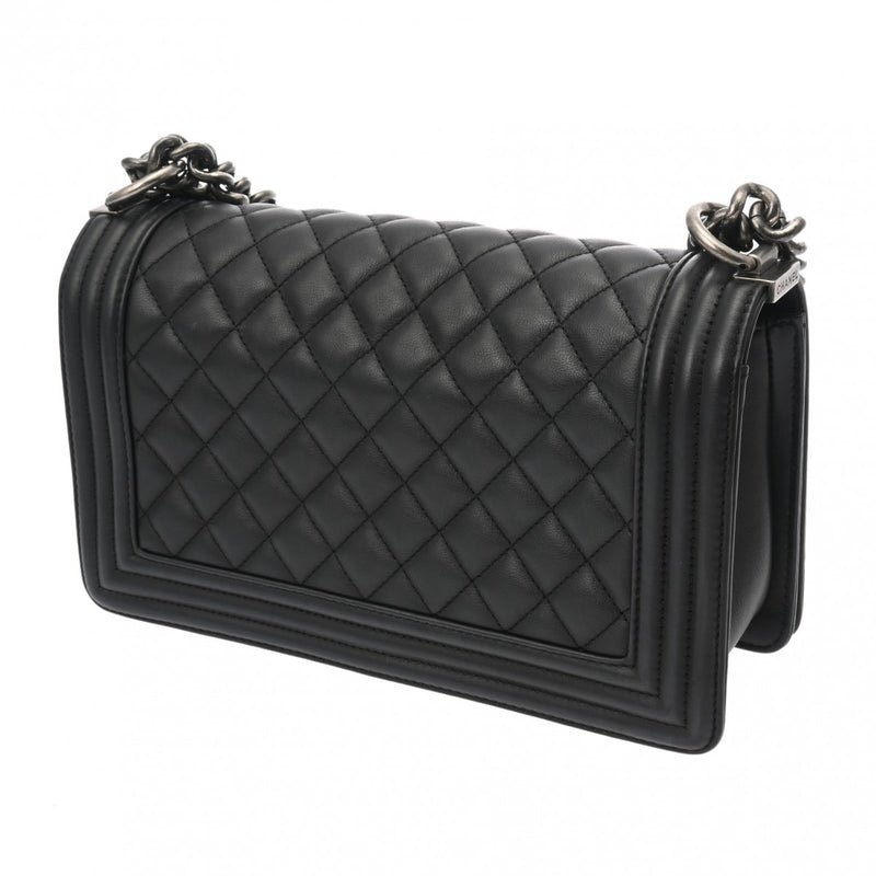 CHANEL シャネル ボーイシャネル チェーンショルダー 25cm ダークグレー A67086 レディース ラムスキン ショルダーバッグ Aランク 中古 銀蔵