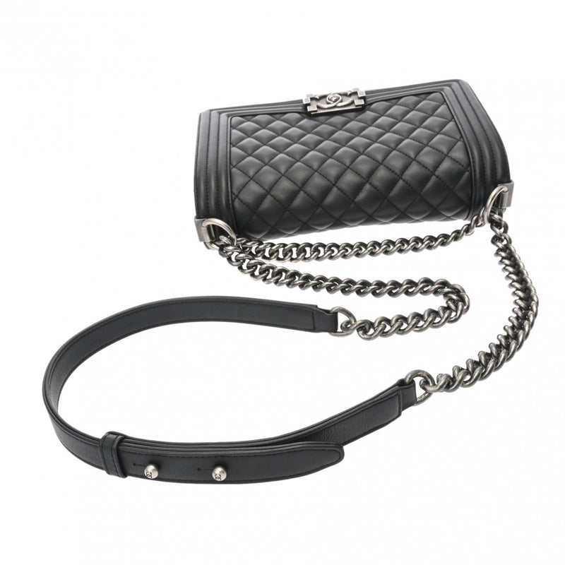 CHANEL シャネル ボーイシャネル チェーンショルダー 25cm ダークグレー A67086 レディース ラムスキン ショルダーバッグ Aランク 中古 銀蔵