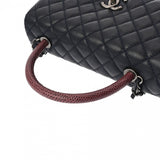 CHANEL シャネル ラージトップハンドルフラップバッグ 29 ダークネイビー A92992 レディース キャビアスキン リザード 2WAYバッグ Aランク 中古 銀蔵