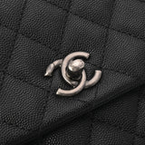 CHANEL シャネル マトラッセ トップハンドル XS 2WAY ブラック A92990 レディース キャビアスキン リザード ハンドバッグ Aランク 中古 銀蔵