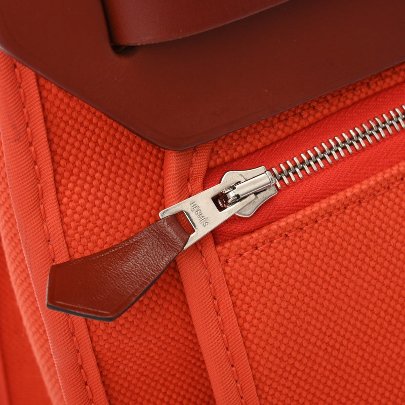 HERMES エルメス エールバッグ ジップ PM 2WAY オレンジ Z刻印(2021年頃) レディース トワルミリタリー/ヴァッシュハンター ハンドバッグ ABランク 中古 銀蔵