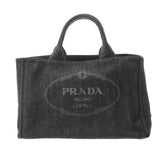 PRADA プラダ カナパ トート 2WAY ブラック B2642B レディース デニム ハンドバッグ Bランク 中古 銀蔵