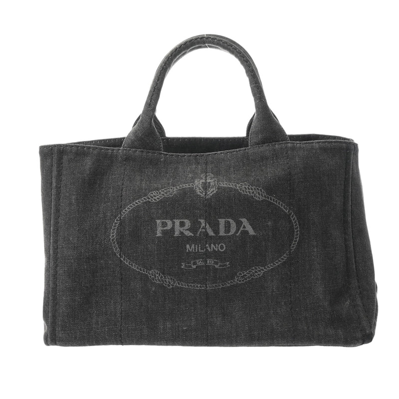 PRADA プラダ カナパ トート 2WAY ブラック B2642B レディース デニム ハンドバッグ Bランク 中古 銀蔵