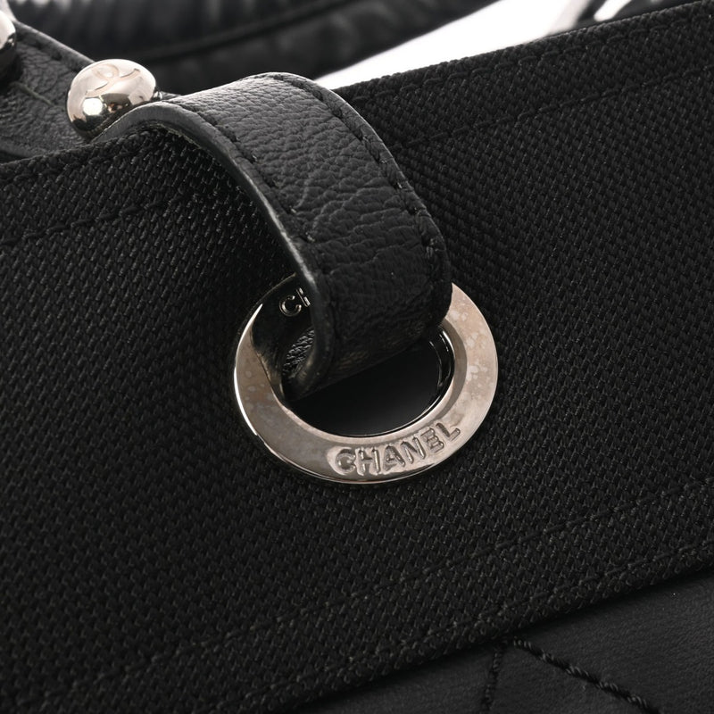 CHANEL シャネル パリビアリッツ トート GM ブラック A34210 レディース レザー キャンバス トートバッグ ABランク 中古 銀蔵