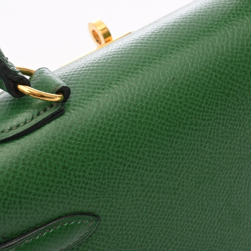 HERMES エルメス ミニケリー グリーン ○V刻印(1992年頃) レディース クシュベル 2WAYバッグ ABランク 中古 銀蔵