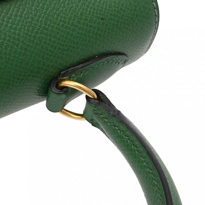 HERMES エルメス ミニケリー グリーン ○V刻印(1992年頃) レディース クシュベル 2WAYバッグ ABランク 中古 銀蔵