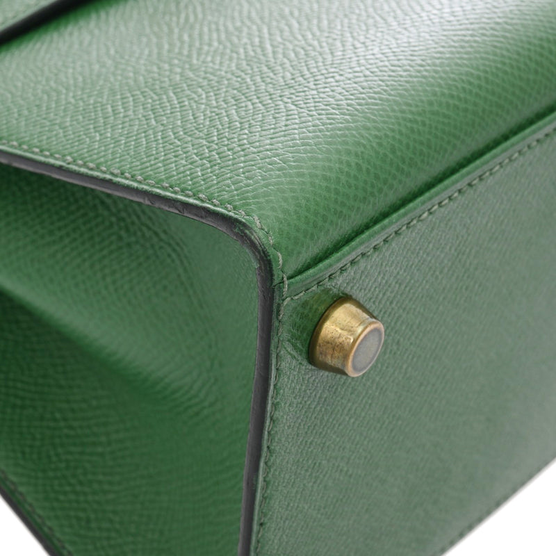 HERMES エルメス ミニケリー グリーン ○V刻印(1992年頃) レディース クシュベル 2WAYバッグ ABランク 中古 銀蔵