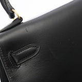 HERMES エルメス ミニケリー 外縫い ブラック ○Z刻印(1996年頃) レディース ボックスカーフ 2WAYバッグ Aランク 中古 銀蔵