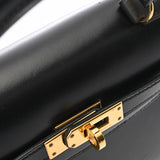 HERMES エルメス ミニケリー 外縫い ブラック ○Z刻印(1996年頃) レディース ボックスカーフ 2WAYバッグ Aランク 中古 銀蔵