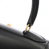 HERMES エルメス ミニケリー 外縫い ブラック ○Z刻印(1996年頃) レディース ボックスカーフ 2WAYバッグ Aランク 中古 銀蔵