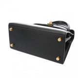 HERMES エルメス ミニケリー 外縫い ブラック ○Z刻印(1996年頃) レディース ボックスカーフ 2WAYバッグ Aランク 中古 銀蔵