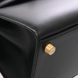 HERMES エルメス ミニケリー 外縫い ブラック ○Z刻印(1996年頃) レディース ボックスカーフ 2WAYバッグ Aランク 中古 銀蔵