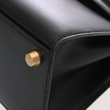 HERMES エルメス ミニケリー 外縫い ブラック ○Z刻印(1996年頃) レディース ボックスカーフ 2WAYバッグ Aランク 中古 銀蔵