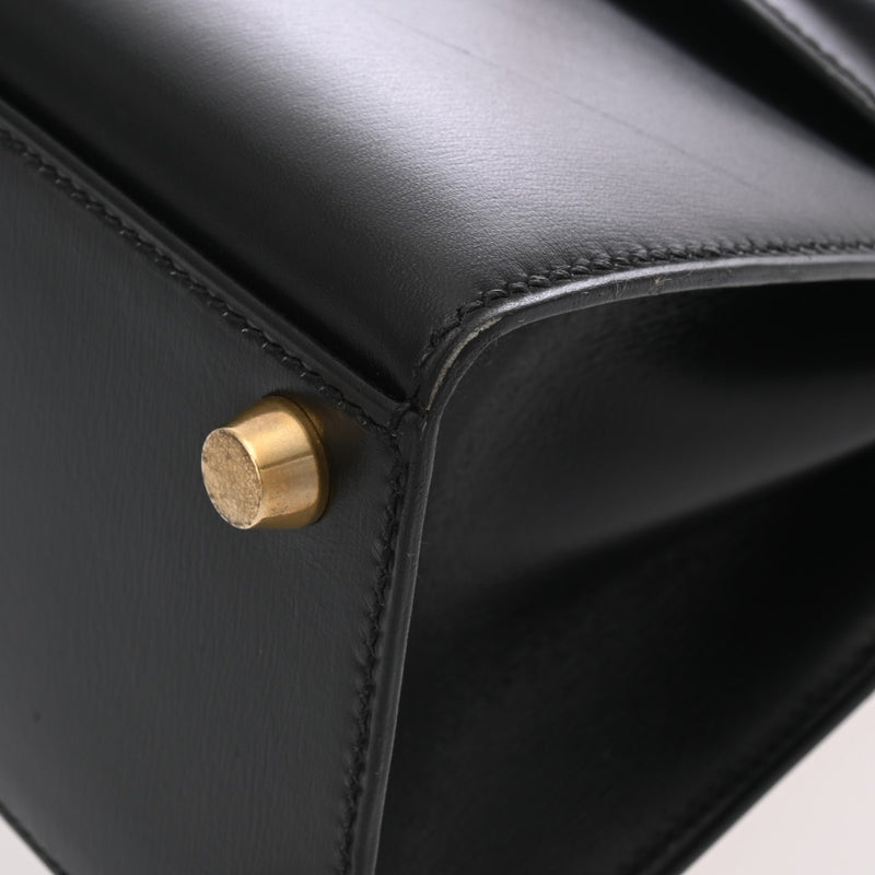 HERMES エルメス ミニケリー 外縫い ブラック ○Z刻印(1996年頃) レディース ボックスカーフ 2WAYバッグ Aランク 中古 銀蔵