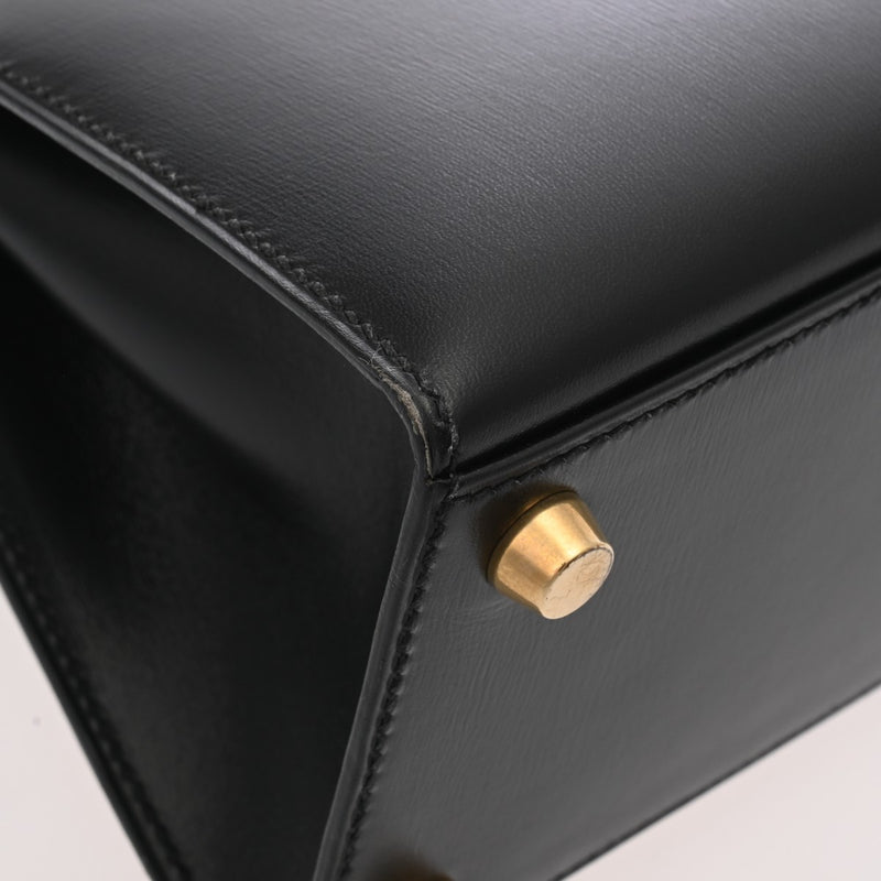 HERMES エルメス ミニケリー 外縫い ブラック ○Z刻印(1996年頃) レディース ボックスカーフ 2WAYバッグ Aランク 中古 銀蔵