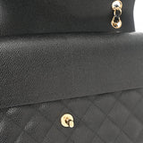 CHANEL シャネル マトラッセ チェーンショルダー Wフラップ 30cm ブラック A58600 レディース キャビアスキン ショルダーバッグ Aランク 中古 銀蔵