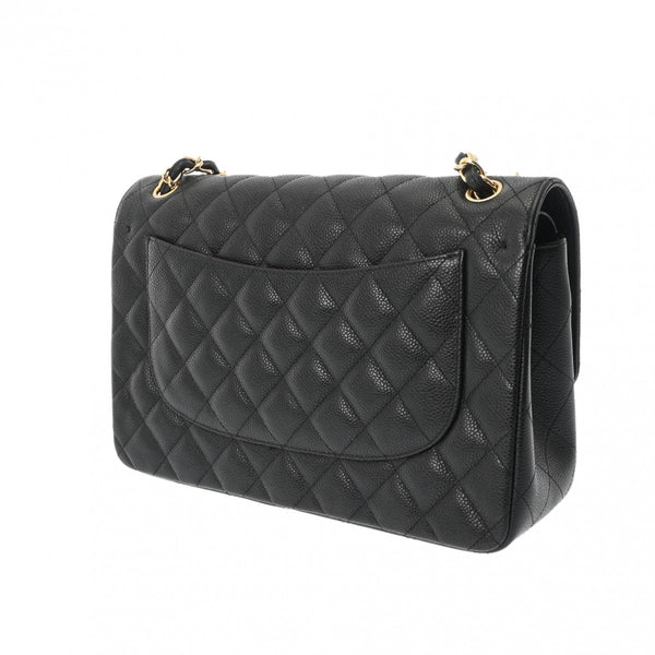 CHANEL シャネル マトラッセ チェーンショルダー Wフラップ 30cm ブラック A58600 レディース キャビアスキン ショルダーバッグ Aランク 中古 銀蔵