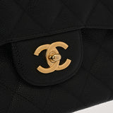 CHANEL シャネル マトラッセ チェーンショルダー Wフラップ 30cm ブラック A58600 レディース キャビアスキン ショルダーバッグ Aランク 中古 銀蔵