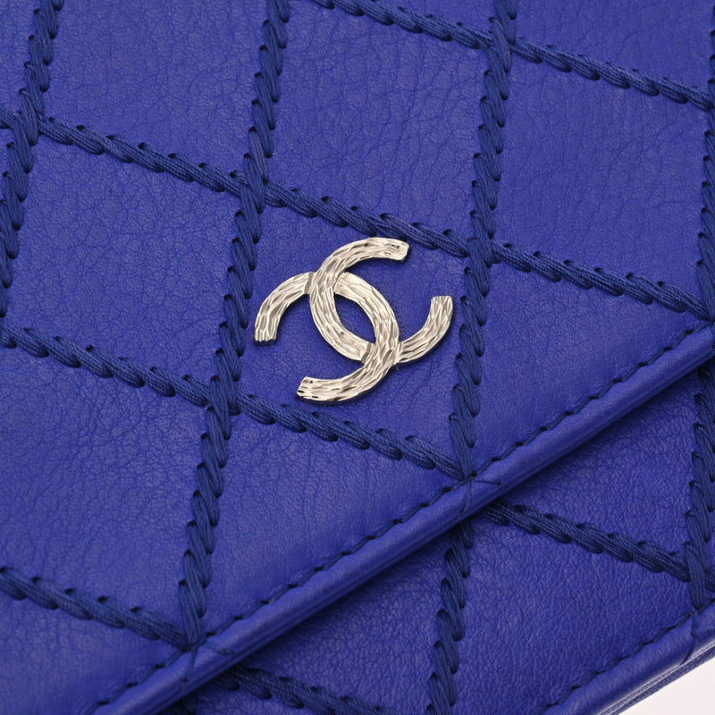 CHANEL シャネル マトラッセ チェーンウォレット  ブルー A33814 レディース カーフ ショルダーバッグ Aランク 中古 銀蔵